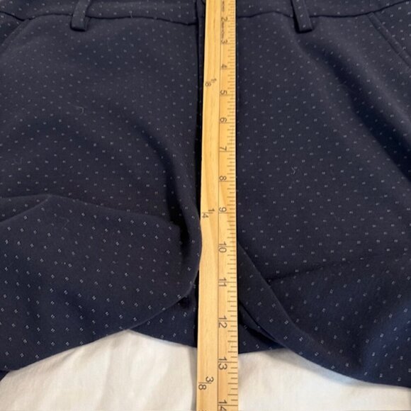 CAbi Womens 6 Keen Kick Flare Crop Pants Navy Blue Ponte Knit Button Ankle - Picture 10 of 12